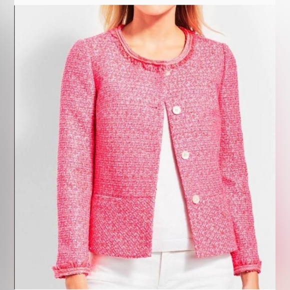 Talbots Jackets & Blazers - TALBOTS HOT PINK  TWEEDED BLAZER/JACKET